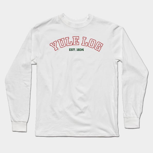 Yule Log Sporty Tee Long Sleeve T-Shirt by Funny Little Flower